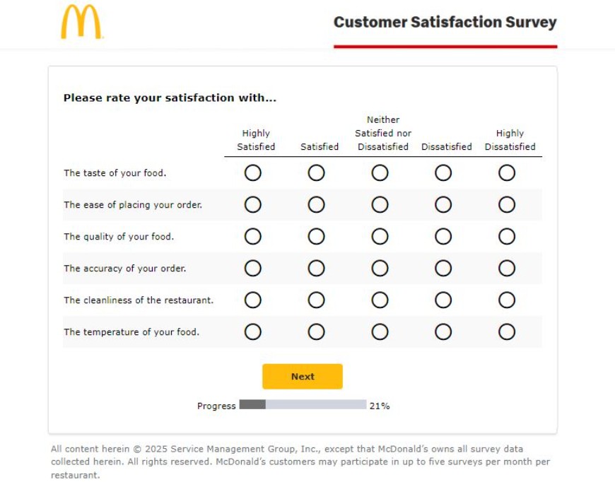 McDonald’s Guest Experience Survey